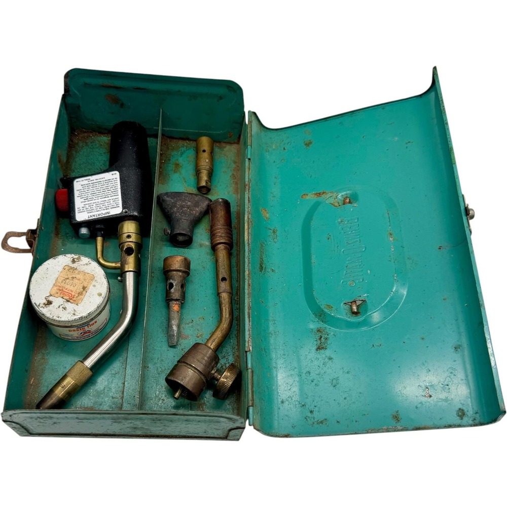 BernzOmatic TS4000 Torch Head and Soldering Accessory Set with Vintage Case